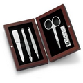 5 Piece Manicure Set In Rosewood Box